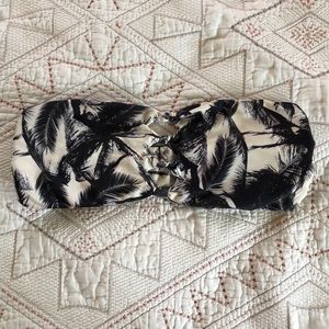 Mikoh Bandeau Palm Print Off White and Black